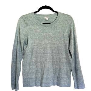 J.Crew‎ Womens XS Knit Sweater Heather Green 100% Cotton Long Sleeve Soft